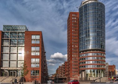 view of the panorama of the city of hamburg