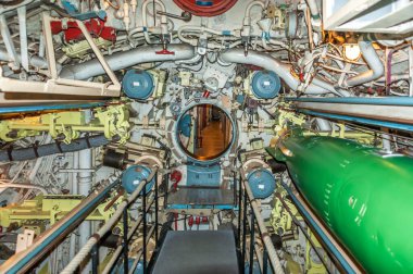 the interior of a russian submarine at 434