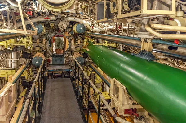 the interior of a russian submarine at 434