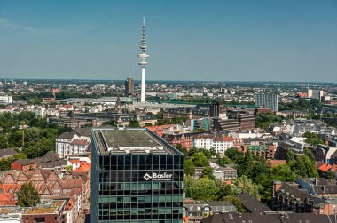 panorama of the city of hamburg from the observation tower of the church of saint michael