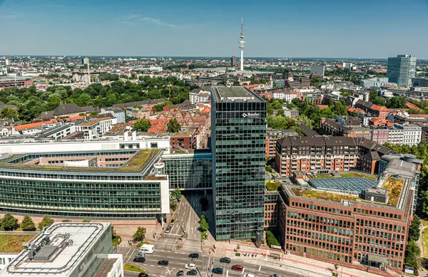 Panorama City Hamburg Observation Tower Church Saint Michael —  Fotos de Stock