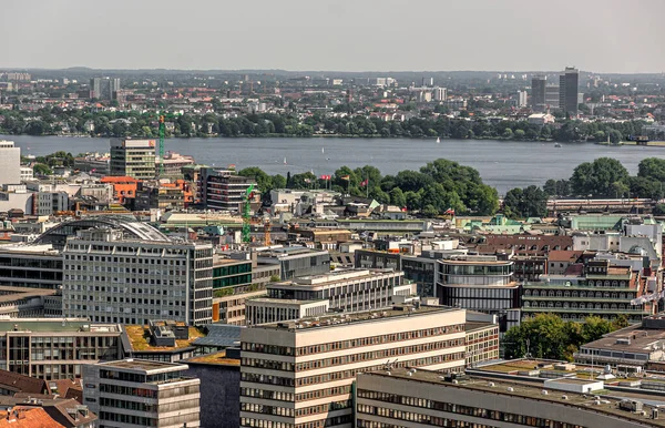 Panorama City Hamburg Observation Tower Church Saint Michael —  Fotos de Stock