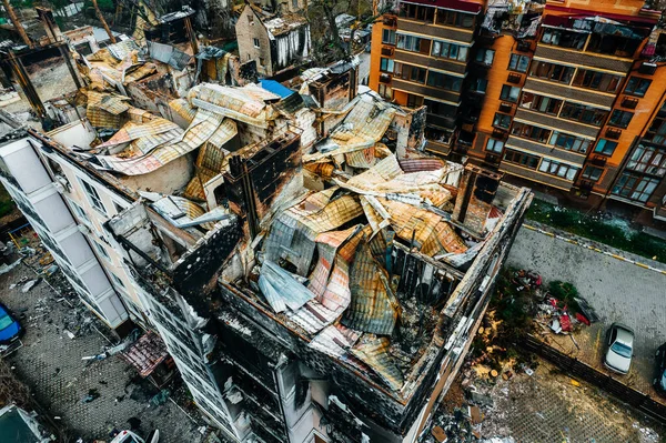 Спалили Будинки Ірпені — стокове фото