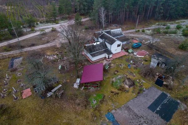 Vista Del Dron Pueblo Ucraniano — Foto de Stock