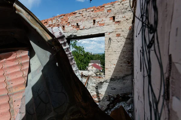 destroyed apartments in Irpen from the war with the Russians