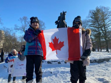 6 Şubat 2022 Toronto Anti-Vax Queens Park 'ta protesto