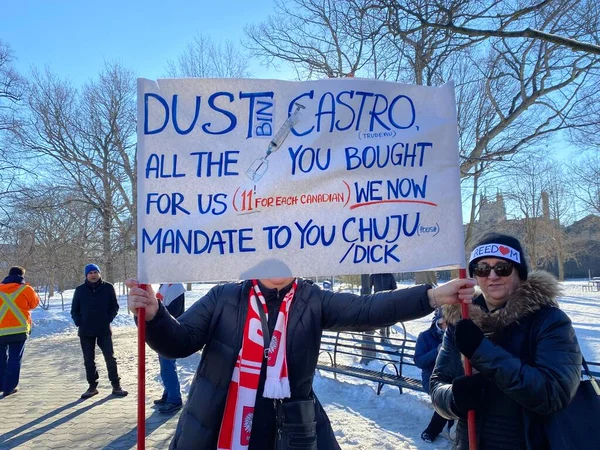 6 Şubat 2022 Toronto Anti-Vax Queens Park 'ta protesto