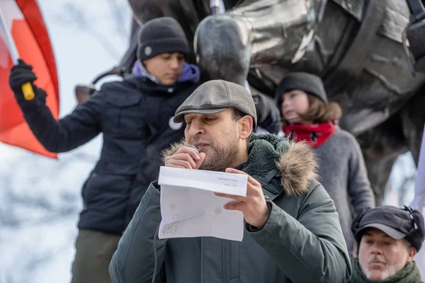 Feb 2022 Toronto Vax Protest Queens Park Trucker Convoy Protesters — Stock Photo, Image