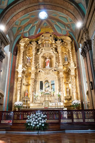 Quito Ekwador Marca 2022 Wnętrze Kościoła Quito Ekwador — Zdjęcie stockowe