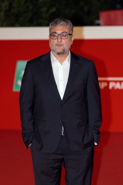 Roma, İtalya - 15 Ekim 2021: Giuseppe Bonito Roma Film Festivali, Parco della Musica 'da L' Arminute filminin kırmızı halısında geçit töreni.