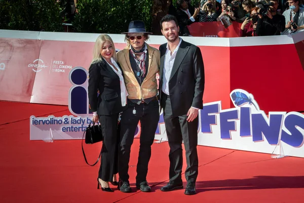 Roma Italia Octubre 2021 Johnny Depp Camina Alfombra Roja Festival — Foto de Stock