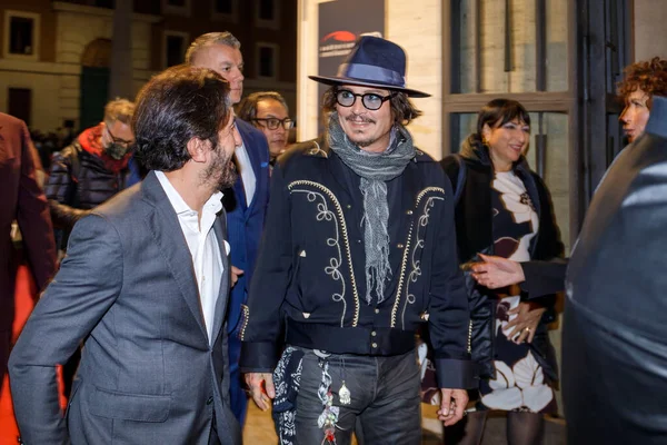 Roma Itália Outubro 2021 Tapete Vermelho Master Class Johnny Depp — Fotografia de Stock