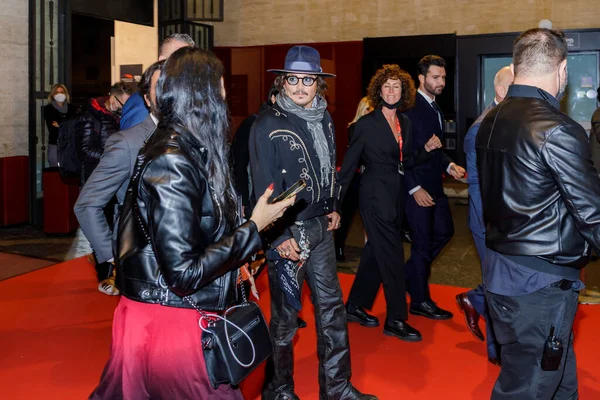 Rome Italy October 2021 Red Carpet Johnny Depp Master Class — Stock Photo, Image