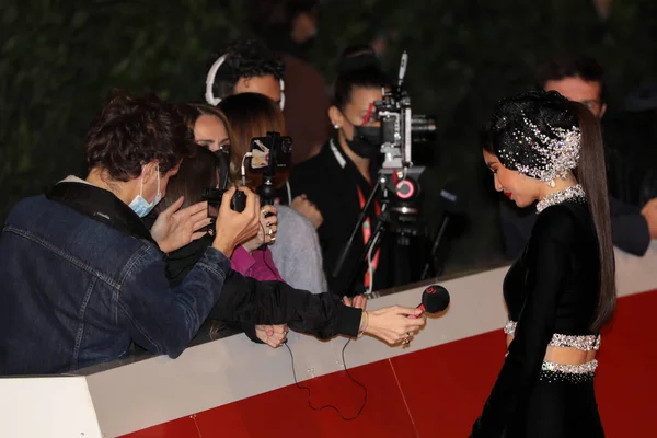 Rome Italie Octobre Actrice Gemma Chan Assiste Tapis Rouge Eternals — Photo