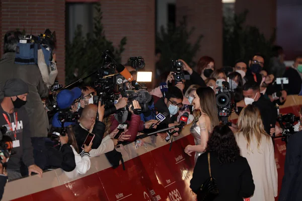 Rome Italie Octobre Actrice Angelina Jolie Assiste Tapis Rouge Eternals — Photo