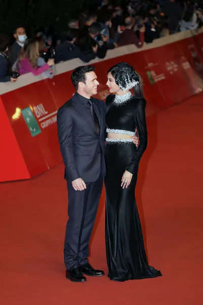 ローマ イタリア 10月24日 リチャード マデンとジェマ チャンがローマ国際映画祭2021で開催される エターナル レッドカーペットに参加 — ストック写真