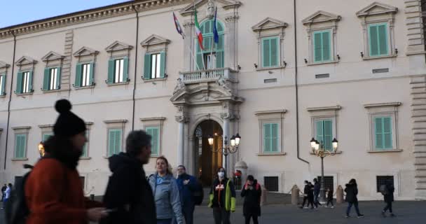 Rome Italy February 2022 Quirinal Palace Facade Main Entrance Homonymous — Stock Video