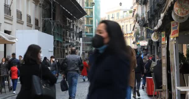 Νάπολη Ιταλία Μαρτίου 2022 Toledo Στο Ιστορικό Κέντρο Της Πόλης — Αρχείο Βίντεο