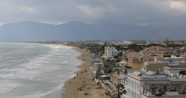 Sperlonga Italy April 2022 Aerial View Sperlonga Beach Province Latina — 비디오