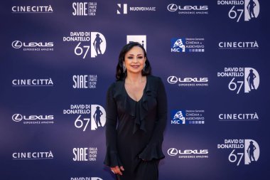 Roma, İtalya - 3 Mayıs 2022: Maria Nazionale, Roma 'da düzenlenen David di Donatello ödül törenine katıldı..