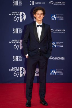 Roma, İtalya - 3 Mayıs 2022: Cristiana Dell 'Anna, Roma' da düzenlenen David di Donatello ödül törenine katıldı..