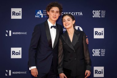 Roma, İtalya - 3 Mayıs 2022: Cristiana Dell 'Anna, Roma' da düzenlenen David di Donatello ödül törenine katıldı..