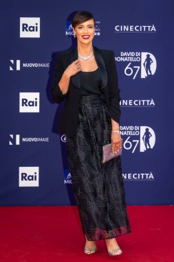 Roma, İtalya - 3 Mayıs 2022 Roberta Giarrusso, Roma 'da düzenlenen David di Donatello ödül törenine katıldı..