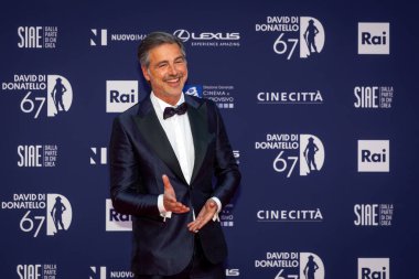 Roma, İtalya - 3 Mayıs 2022: Beppe Convertini, Roma 'da düzenlenen David di Donatello ödül törenine katıldı..