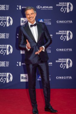 Roma, İtalya - 3 Mayıs 2022: Beppe Convertini, Roma 'da düzenlenen David di Donatello ödül törenine katıldı..