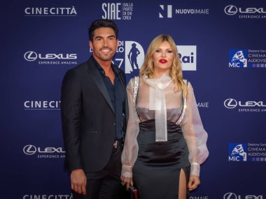 Roma, İtalya - 3 Mayıs 2022: Rita Rusi, Roma 'da düzenlenen David di Donatello ödül törenine katıldı..