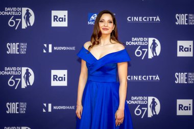 Roma, İtalya - 3 Mayıs 2022: Antonella Carone, Roma 'da düzenlenen David di Donatello ödül törenine katıldı..