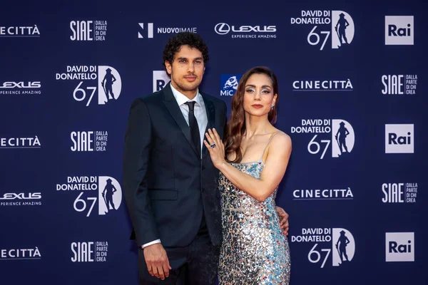 Roma, İtalya - 3 Mayıs 2022: Cristiana Dell 'Anna, Roma' da düzenlenen David di Donatello ödül törenine katıldı..