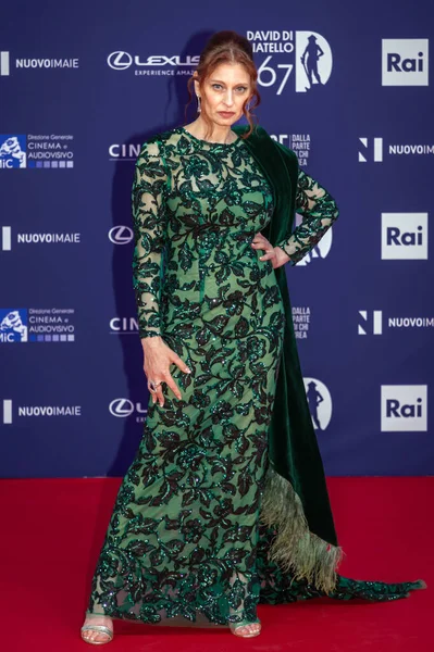 Roma, İtalya - 3 Mayıs 2022: Susy Del Giudice, Roma 'da düzenlenen David di Donatello ödül törenine katıldı..