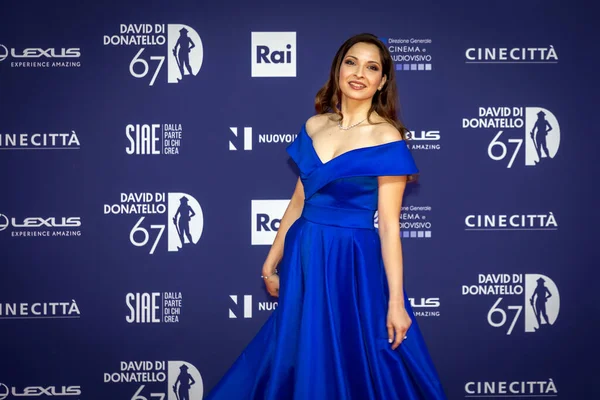 Roma, İtalya - 3 Mayıs 2022: Antonella Carone, Roma 'da düzenlenen David di Donatello ödül törenine katıldı..