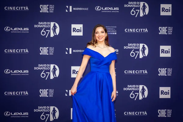 Roma, İtalya - 3 Mayıs 2022: Antonella Carone, Roma 'da düzenlenen David di Donatello ödül törenine katıldı..