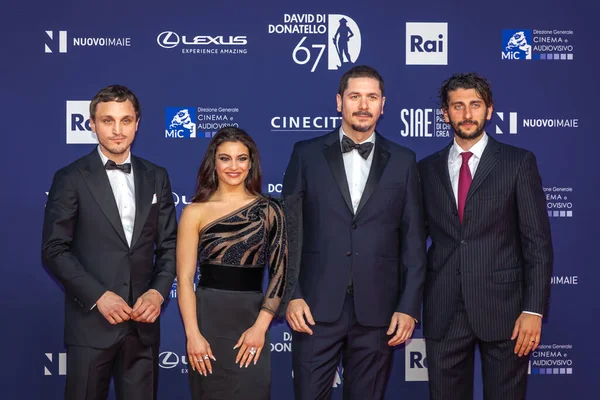 Gabriele Mainetti, Franz Rogowski, Aurora Giovinazzo ve Pietro Castellitto Roma 'da düzenlenen David di Donatello 2022 ödül törenine katıldılar..