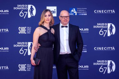 Roma, İtalya - 3 Mayıs 2022: Stefano Leoni, Roma 'da düzenlenen David di Donatello ödül törenine katıldı.