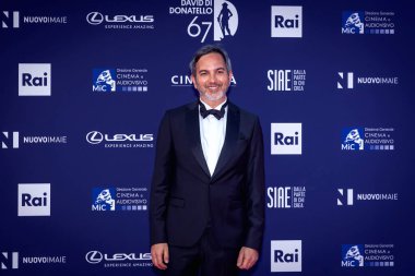 Rome, Italy - May 3, 2022: Nico Bonomolo attends the red carpet of the David di Donatello 2022 awards ceremony in Rome.