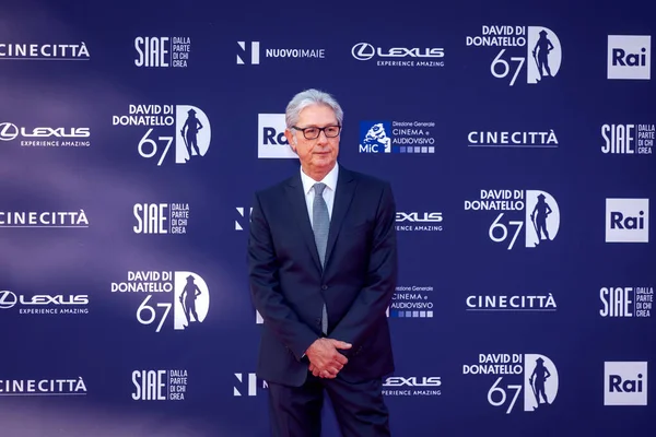 Roma, İtalya - 3 Mayıs 2022: İtalyan film editörü Massimo Quaglia, Roma 'da düzenlenen David di Donatello 2022 ödül törenine katıldı..