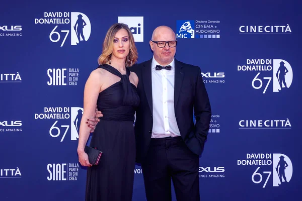 Roma, İtalya - 3 Mayıs 2022: Stefano Leoni, Roma 'da düzenlenen David di Donatello ödül törenine katıldı.