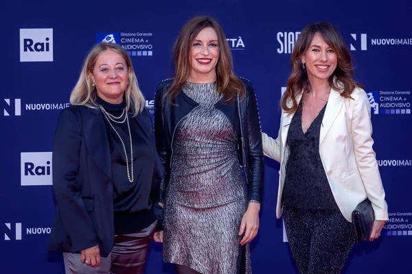 Roma, İtalya - 3 Mayıs 2022: Roma 'da düzenlenen David di Donatello ödül törenine konuklar katıldı.