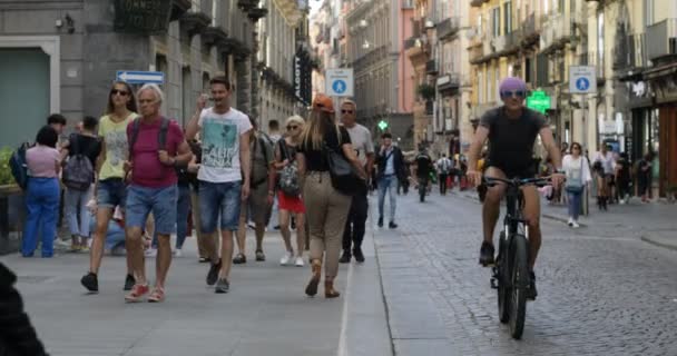 Napels Italië Mei 2022 Mensen Wandelen Toledo Het Historische Centrum — Stockvideo
