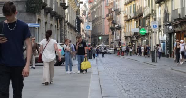 Napels Italië Mei 2022 Mensen Wandelen Toledo Het Historische Centrum — Stockvideo