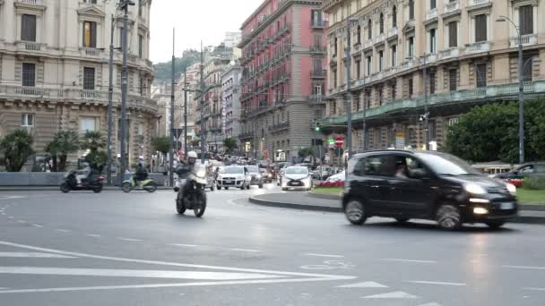 Napoli Maggio 2022 Traffico Urbano Piazza Giovanni Bovio Importante Snodo — Video Stock