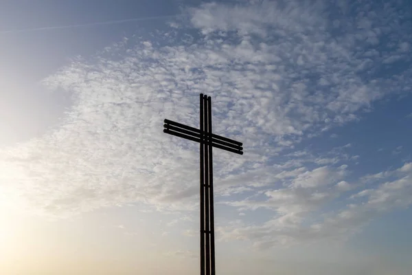 Eisernes Kreuz Auf Dem Gipfel Des Monte Tuscolo Einem Vulkanberg — Stockfoto