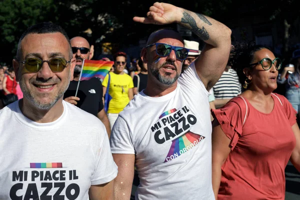 Roma Itália Junho 2022 Orgulho Comunidade Lgbt Retorna Para Manifestar — Fotografia de Stock