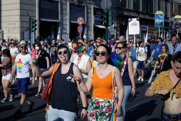 Roma Giugno 2022 Orgoglio Della Comunità Lgbtq Torna Manifestare Strade — Foto Stock