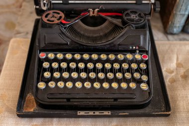 Cortona, Italy - July 17, 2022: ancient typewriter. Used for automatic writing.