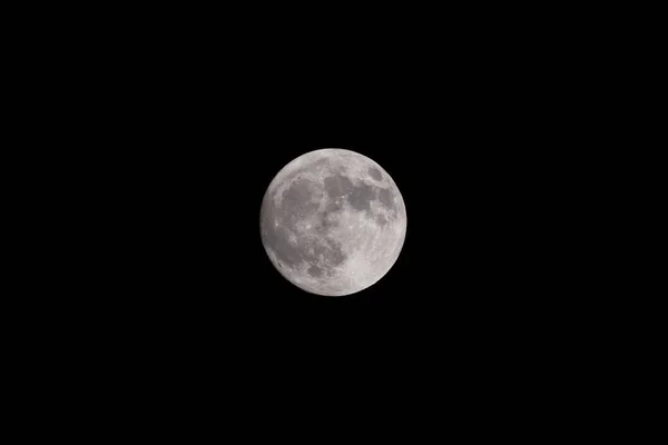 Close Bright Full Moon Night Lunar Surface Seas Flat Areas —  Fotos de Stock