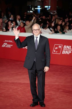 Roma, İtalya - 13 Ekim 2022: Roma Belediye Başkanı Roberto Gualtieri, Roma Film Festivali 2022 'nin açılışında 